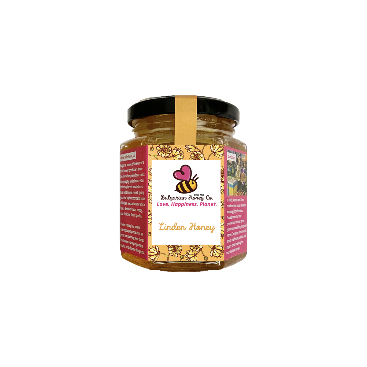 Miere din flori de tei, naturala, bruta, nefiltrata, 250g