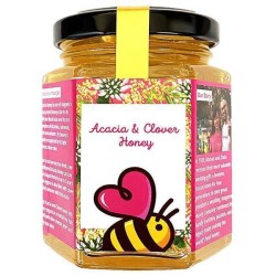 Miere din flori de salcam si flori de trifoi, naturala, bruta, nefiltr