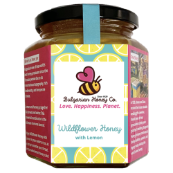 Miere din flori salbatice, bruta, nefiltrata, ulei de lamaie, 250g