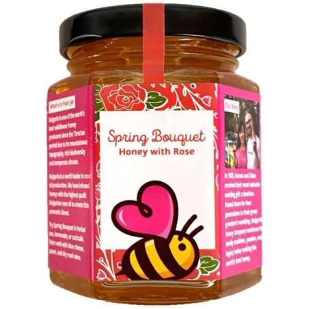 Miere de flori salbatice, bruta, nefiltrata, ulei de trandafir, 450g