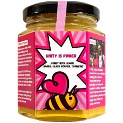 Miere poliflora, crudă,nefiltrată, turmeric, piper negru, ghimbir