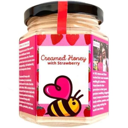 MIERE CREMA: Miere poliflora si capsuni uscate, 180g