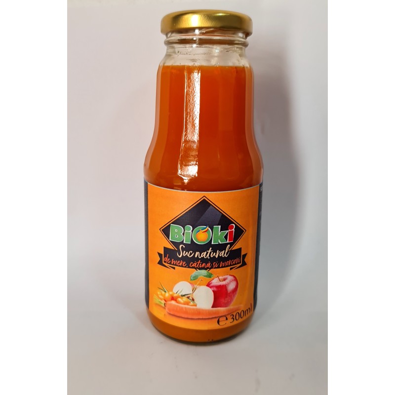 SUC NATURAL DE MERE, CATINA SI MORCOVI (fara zahar adaugat)