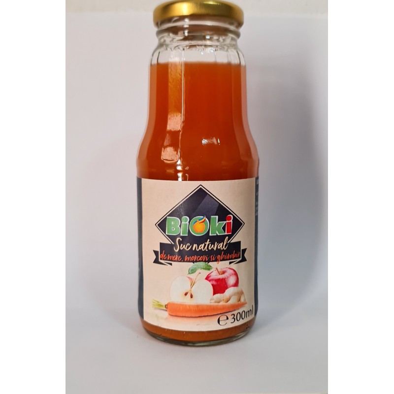 SUC NATURAL DE MERE, MORCOVI si GHIMBIR (fara zahar adaugat),
