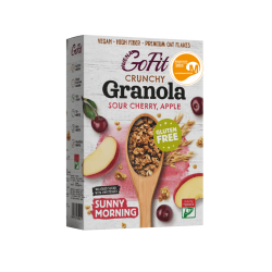 Avena GoFit Granola cu visine si mere, fără gluten fără adaos de zahăr