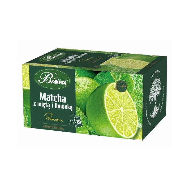 Ceai Premium Matcha-Mint-Lime, Fara Zahar (plicuri), 40g