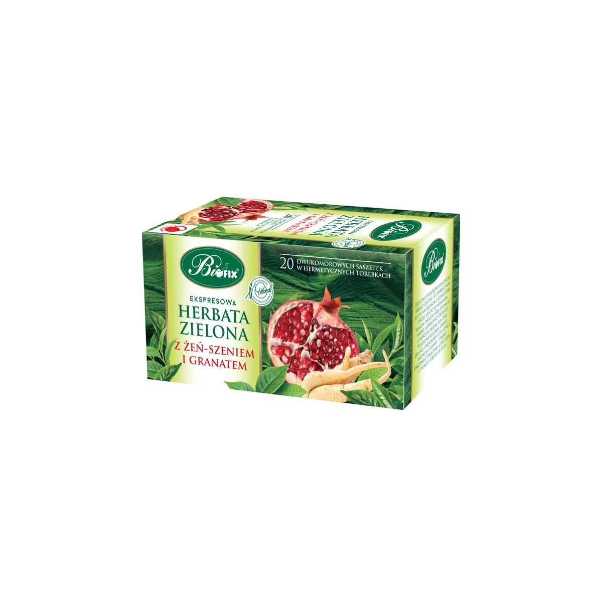 Ceai Verde Ginseng - Rodie, Fara Zahar (plicuri), 40g