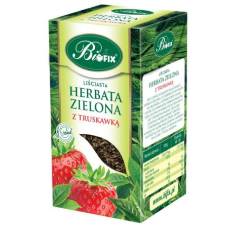 Ceai Verde frunze cu Capsuni (vrac), Fara Zahar,100g