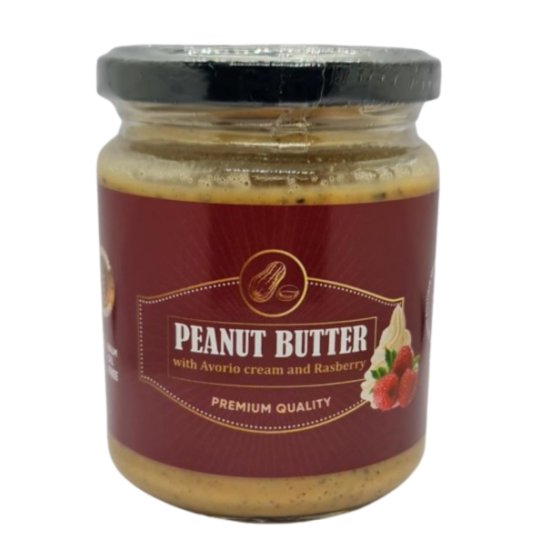 Unt de arahide cu zmeura si crema