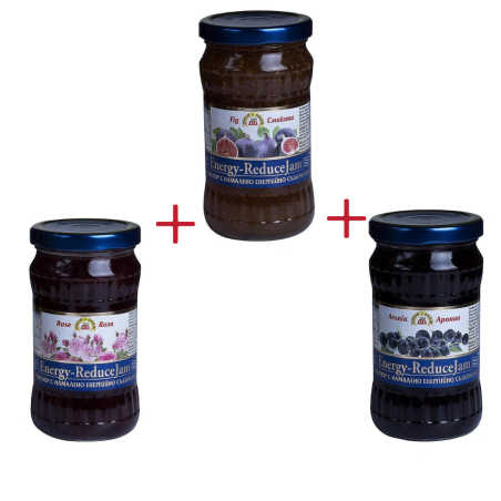 Pachet: Gem fara zahar de Smochine 340g + Gem fara zahar de Petale de Trandafir 340g + Gem fara zahar de Aronia 340g