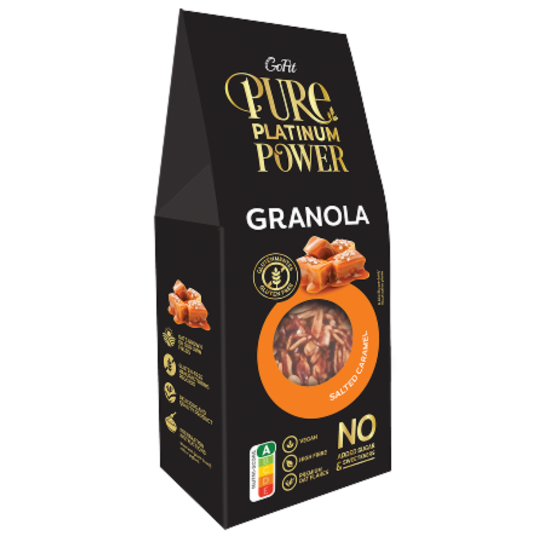 Granola fara gluten, cu caramel sarat (FARA ZAHAR ADAUGAT, FARA INDULCITORI)
