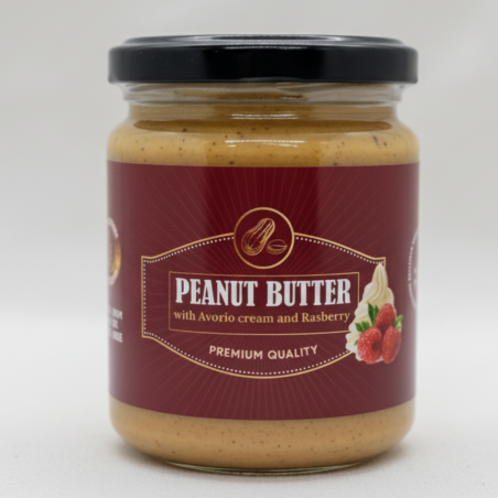 Pachet: 10 X Unt de arahide cu Crema Avorio si Zmeura, 250g