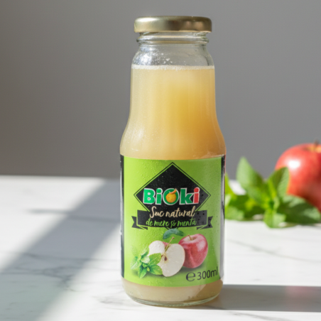 SUC NATURAL DE MERE SI MENTA (fara zahar adaugat), 300ML
