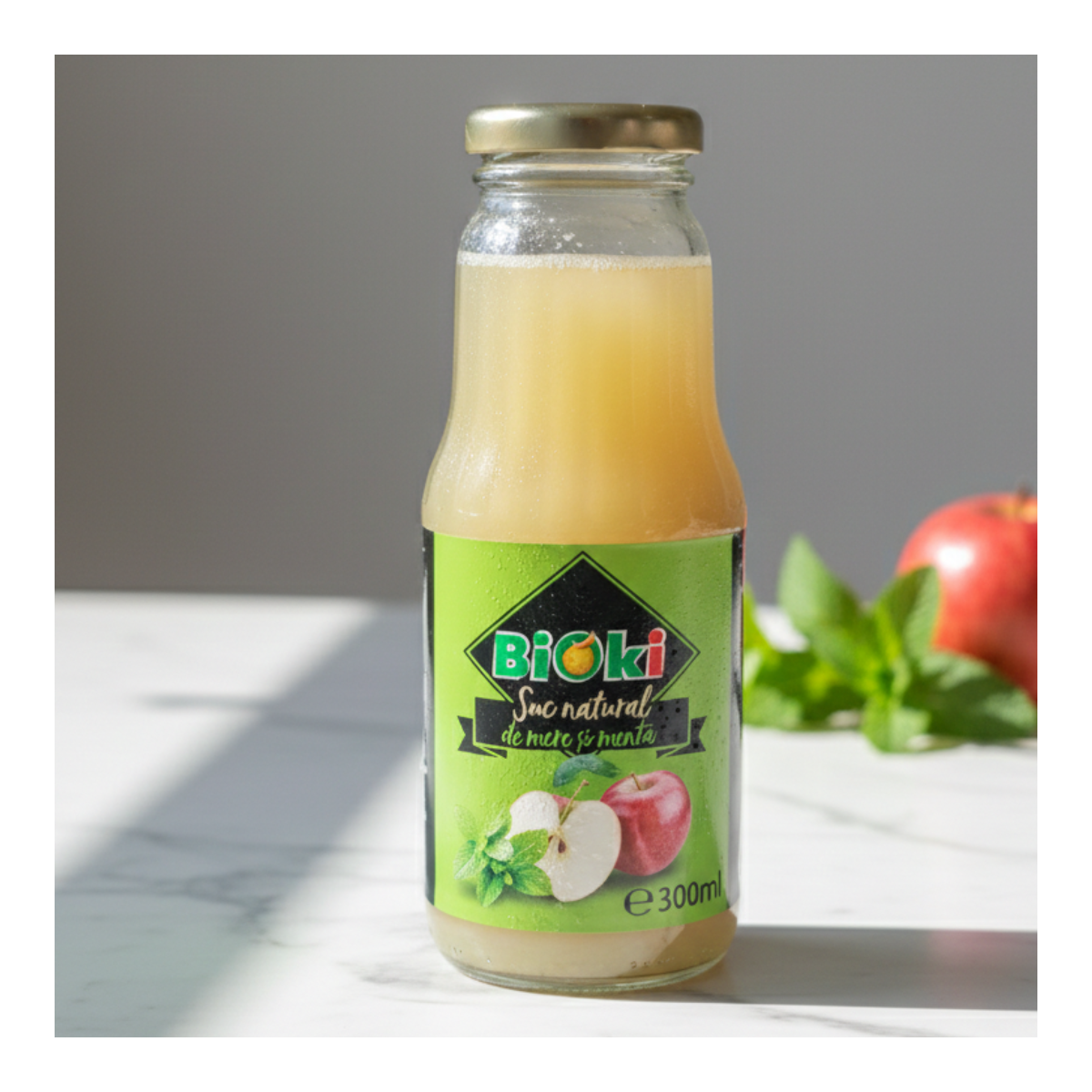 SUC NATURAL DE MERE SI MENTA (fara zahar adaugat), 300ML