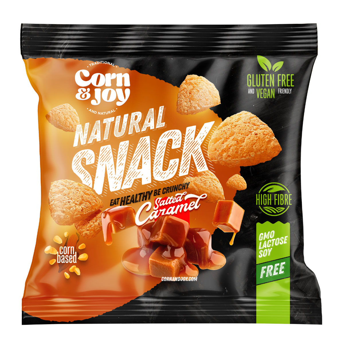 Gustare sanatoasa din porumb, fara gluten, cu caramel sarat, 40g